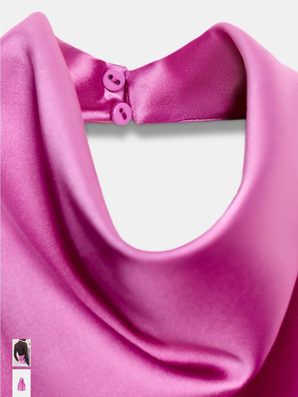 Zara Pink Satin Halter Neck Blouse - Picture 3 of 5